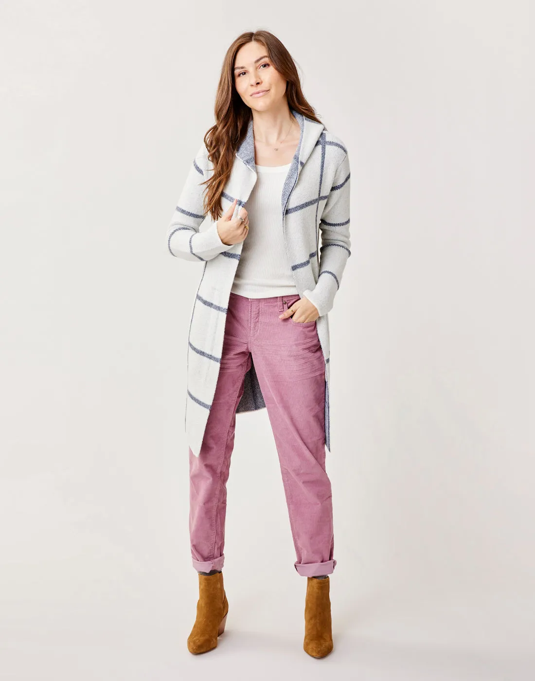 Durango Plush Cardigan: Cloud Birdseye