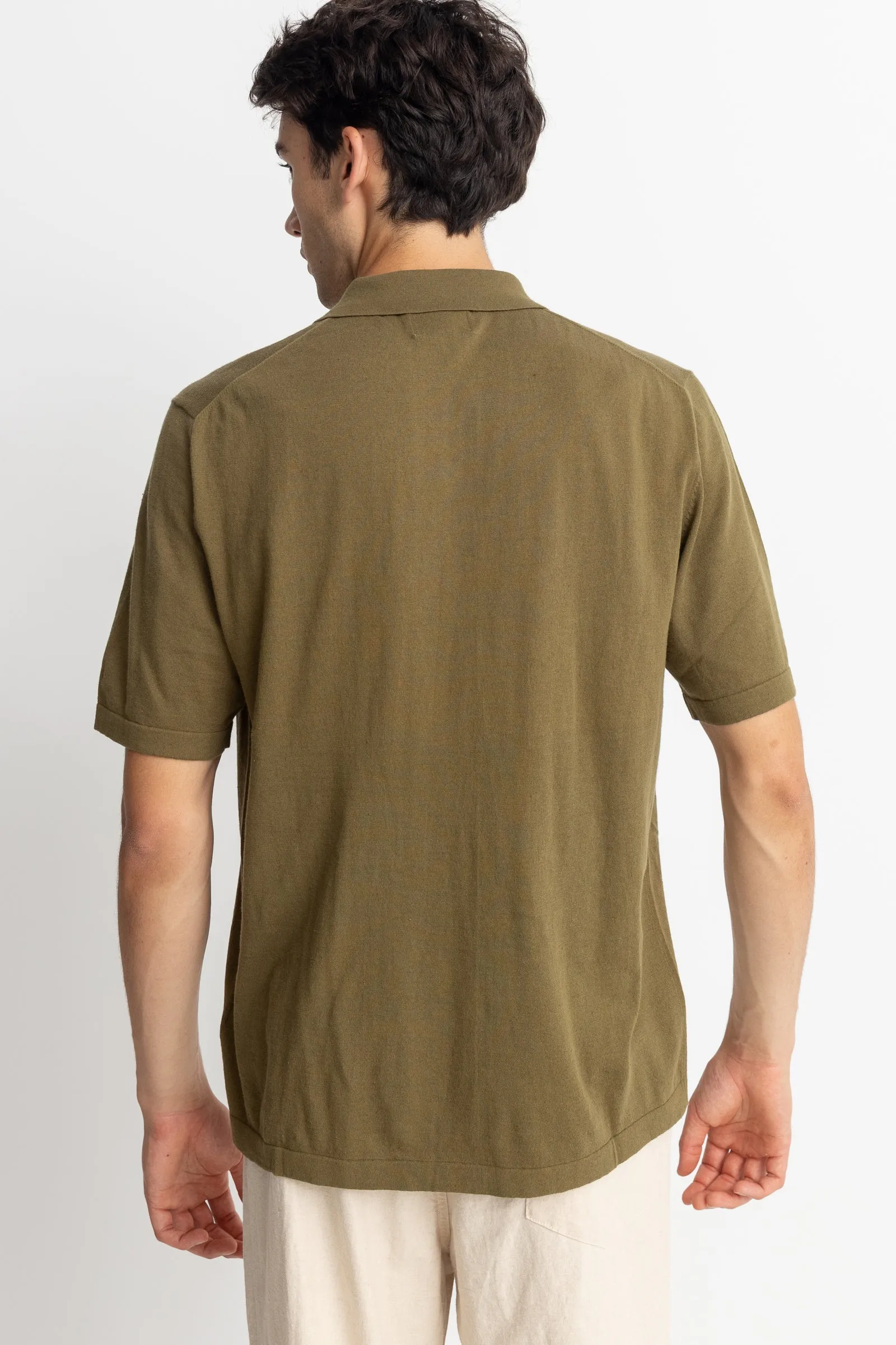 Essential Knit Ss Polo Olive