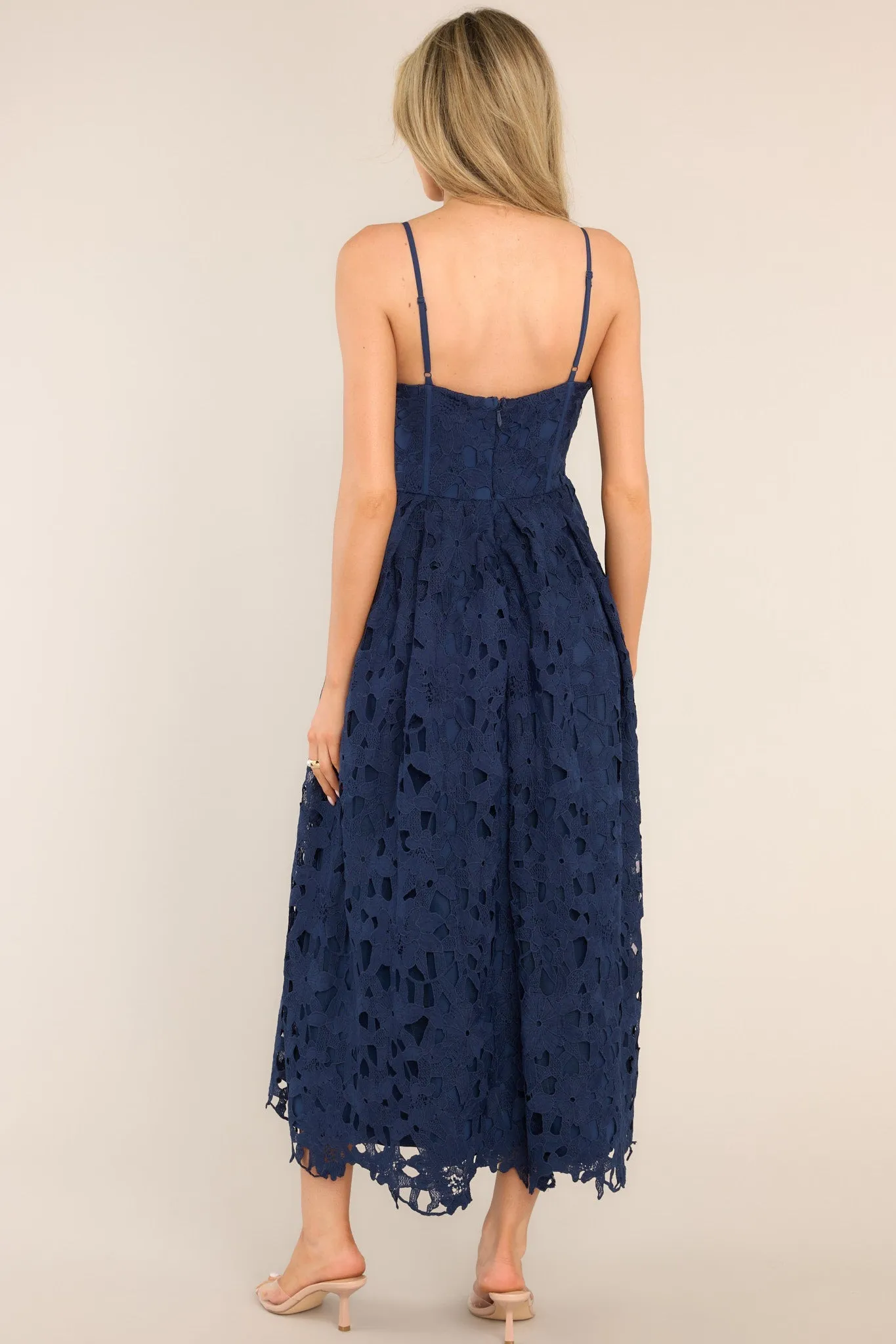 Everything Is Possible Navy Lace Maxi Dress