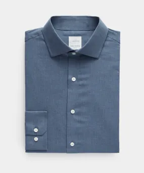 Flannel Spread Collar Dress Shirt in Chambray