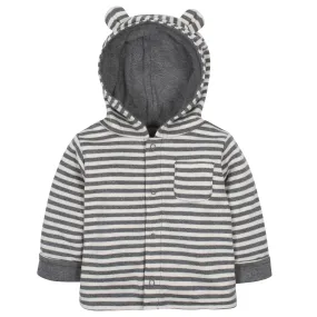 Gerber Baby Striped Reversible Hooded Cardigan Jacket