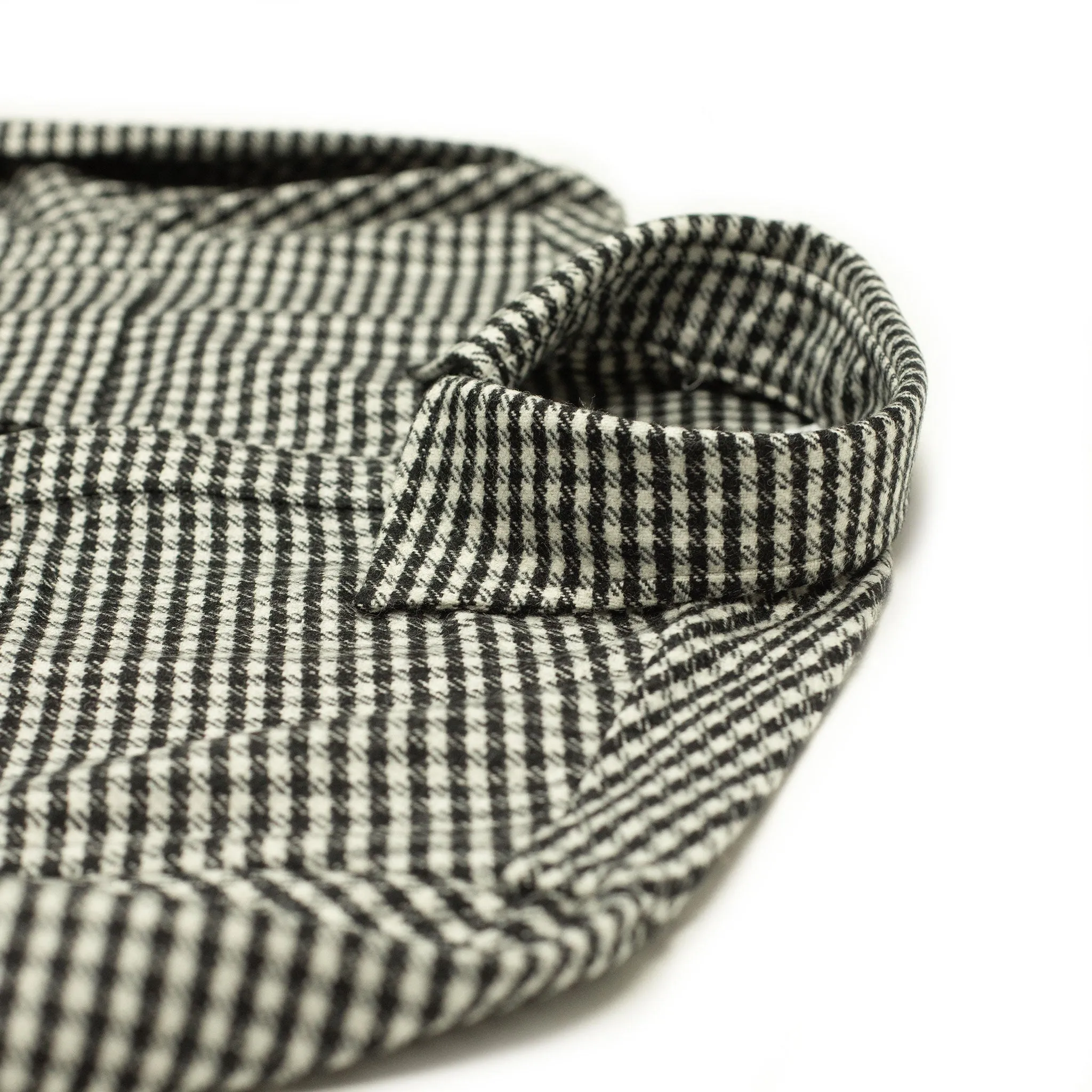 Giubbottino shirt-jacket in black & cream shepherd check wool