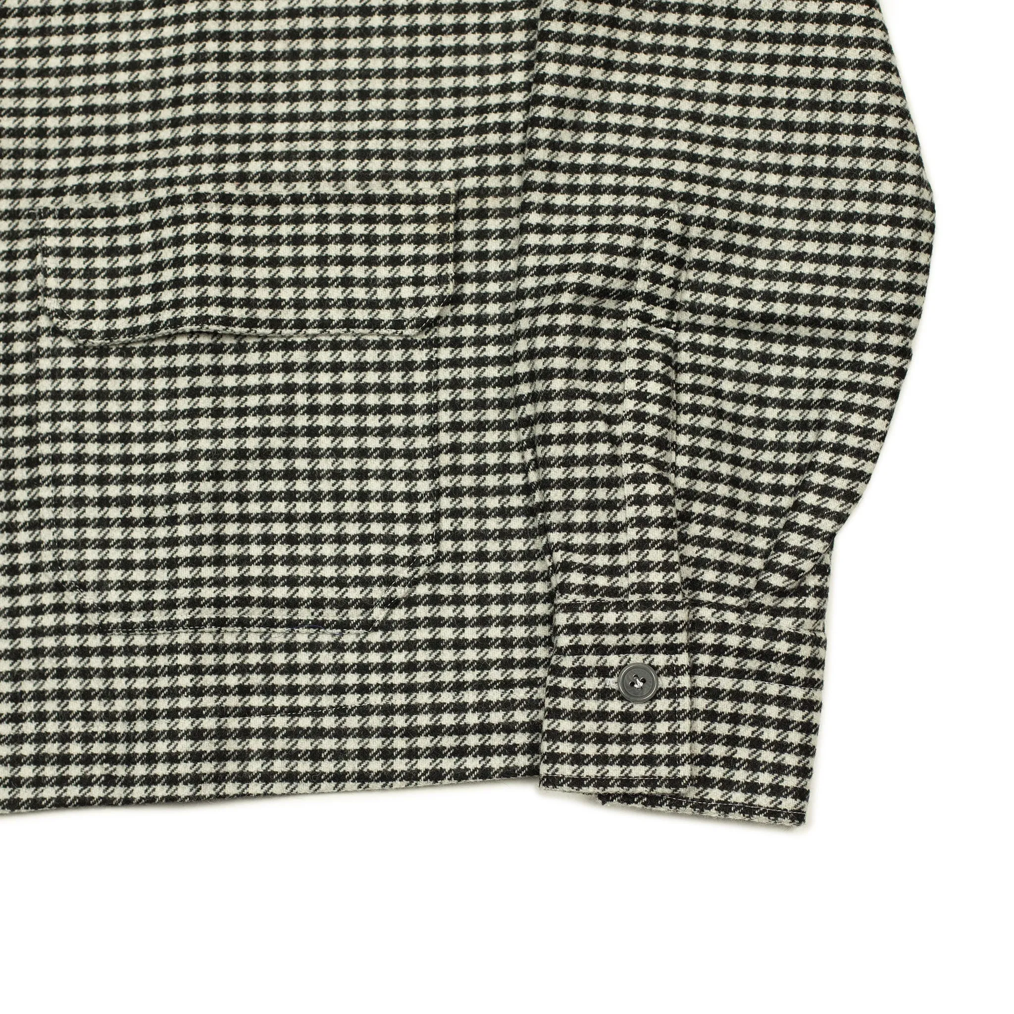 Giubbottino shirt-jacket in black & cream shepherd check wool