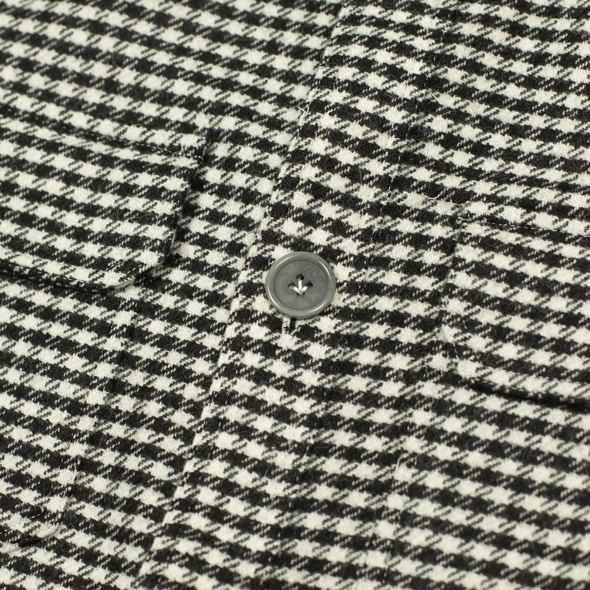 Giubbottino shirt-jacket in black & cream shepherd check wool