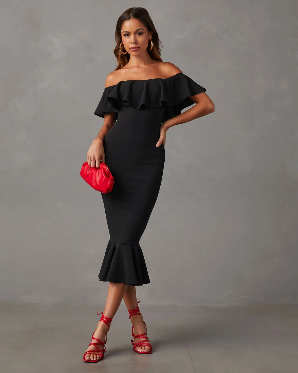 Havana Ruffle Midi Dress