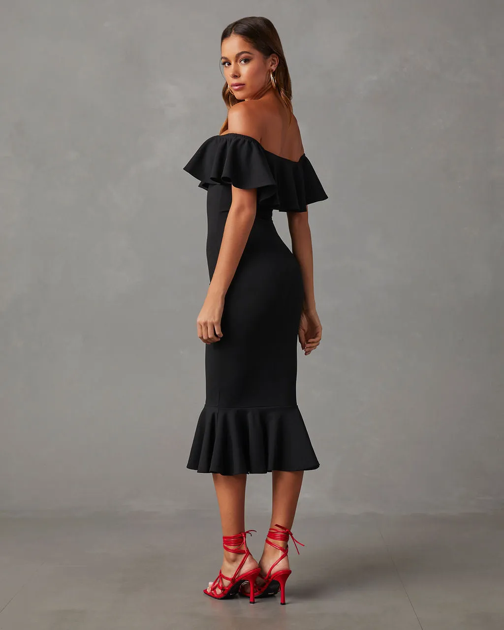 Havana Ruffle Midi Dress