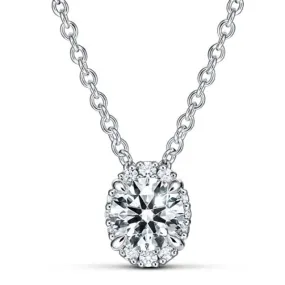 Hearts On Fire .35CTW Ellipse Diamond Pendant in 18K White Gold