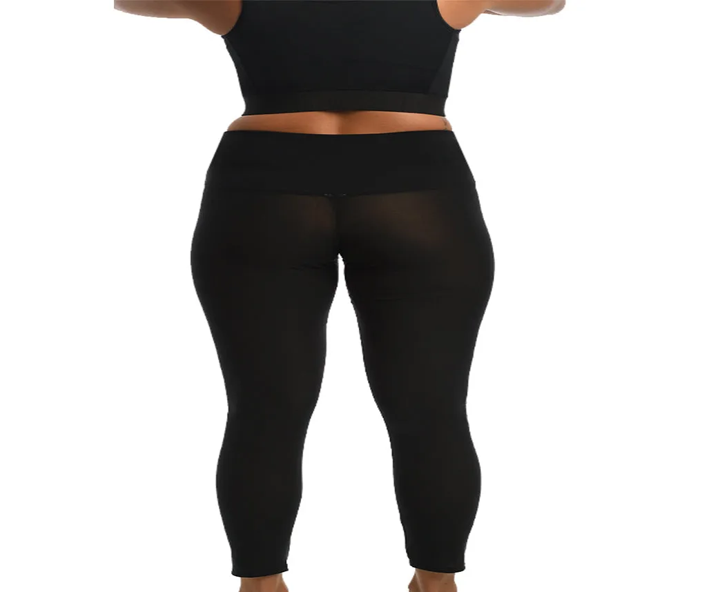 InstantFigure Power Plus Size Mesh Hi-waist leggings 180PL028C