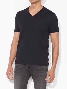 John Varvatos - The Short Sleeve Raw Edge V-Neck Tee