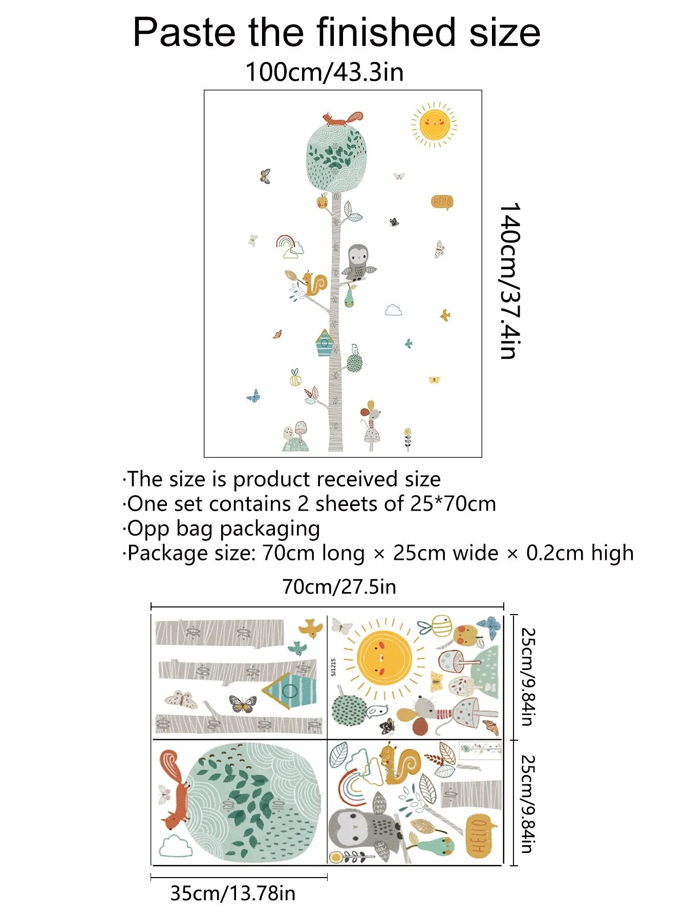 Jungle Baby Height Ruler Cartoon