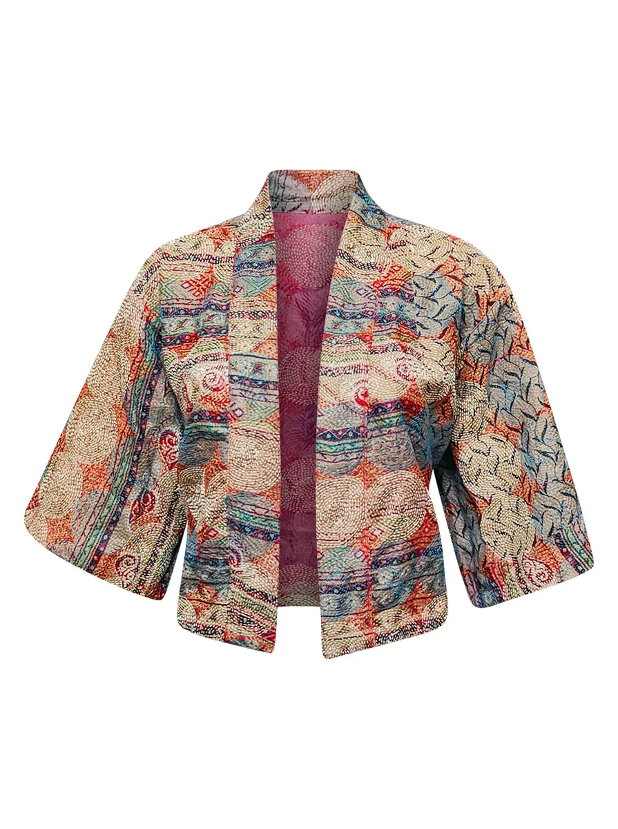 kantha vintage silk bolero aarvi