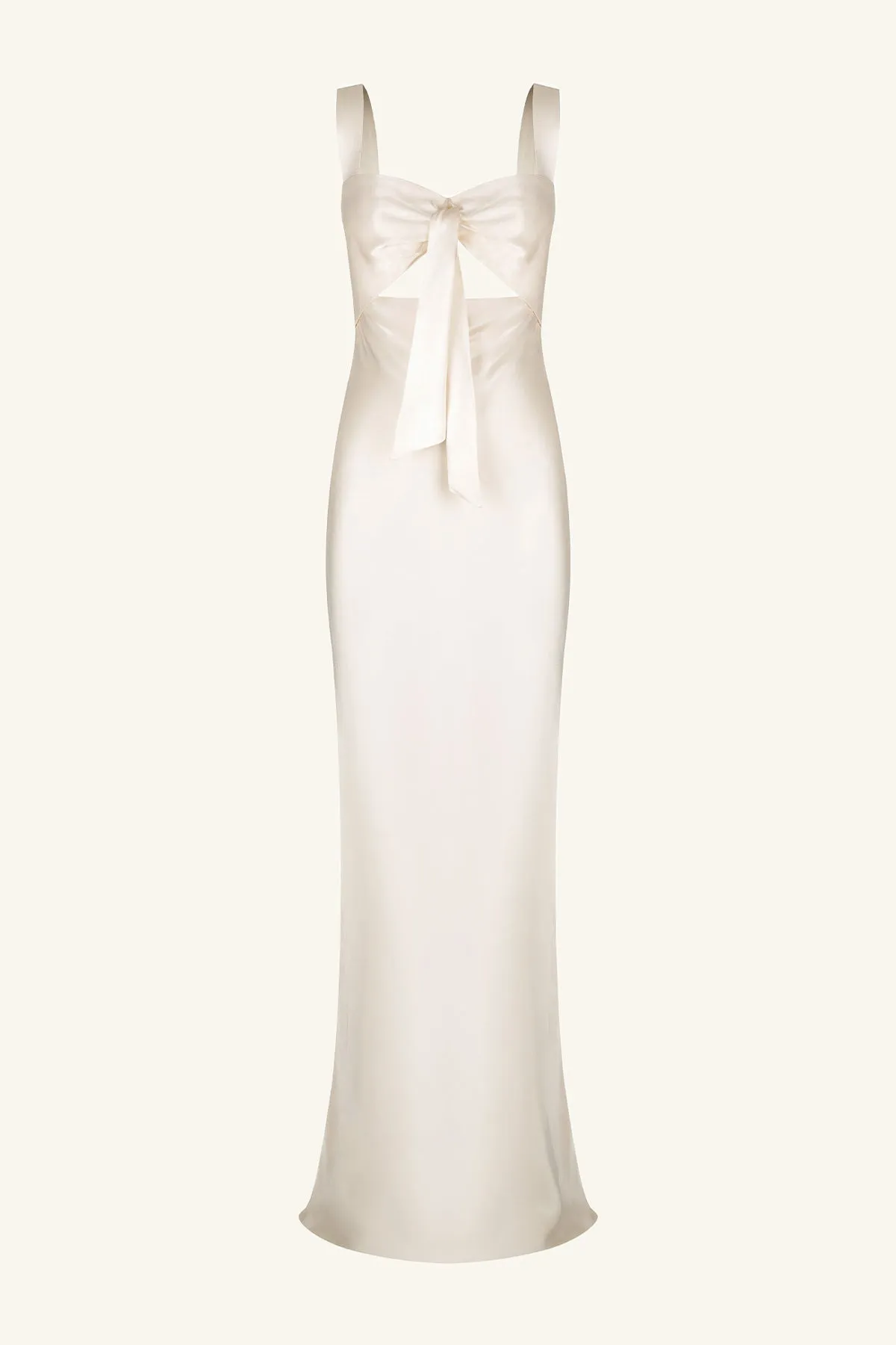 LA LUNE BOW TIE MAXI DRESS - CREAM