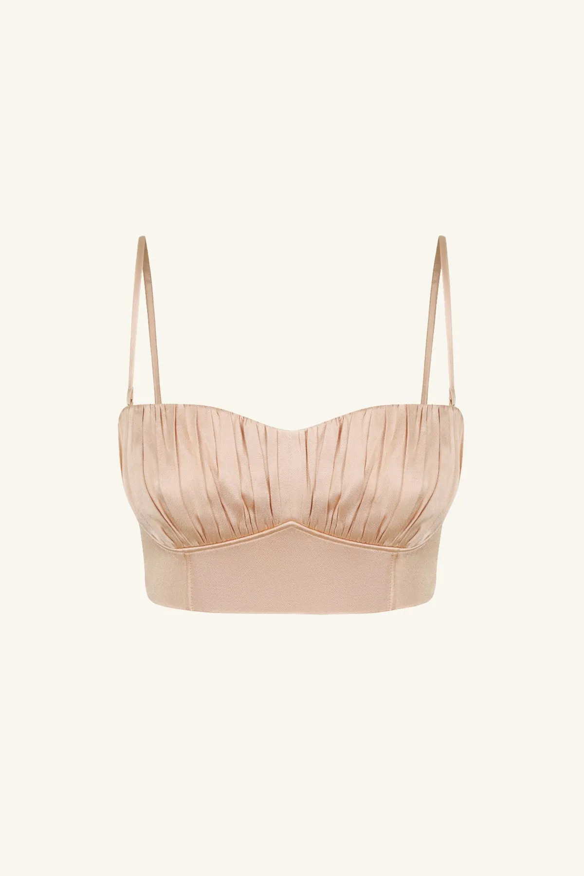 LA LUNE CORDED RUCHED BRALETTE - DESERT ROSE