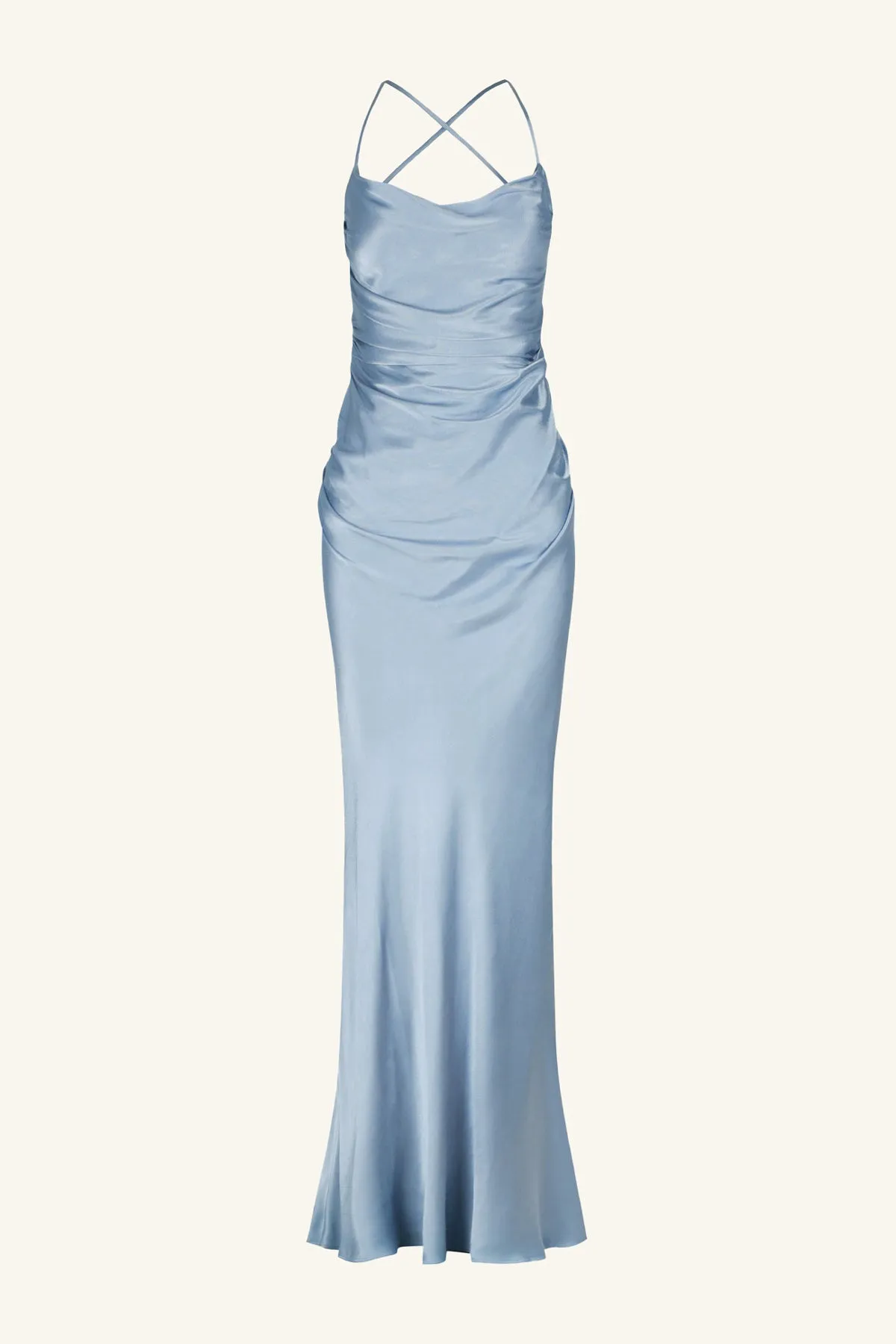 LA LUNE LACE BACK MAXI DRESS - POWDER BLUE