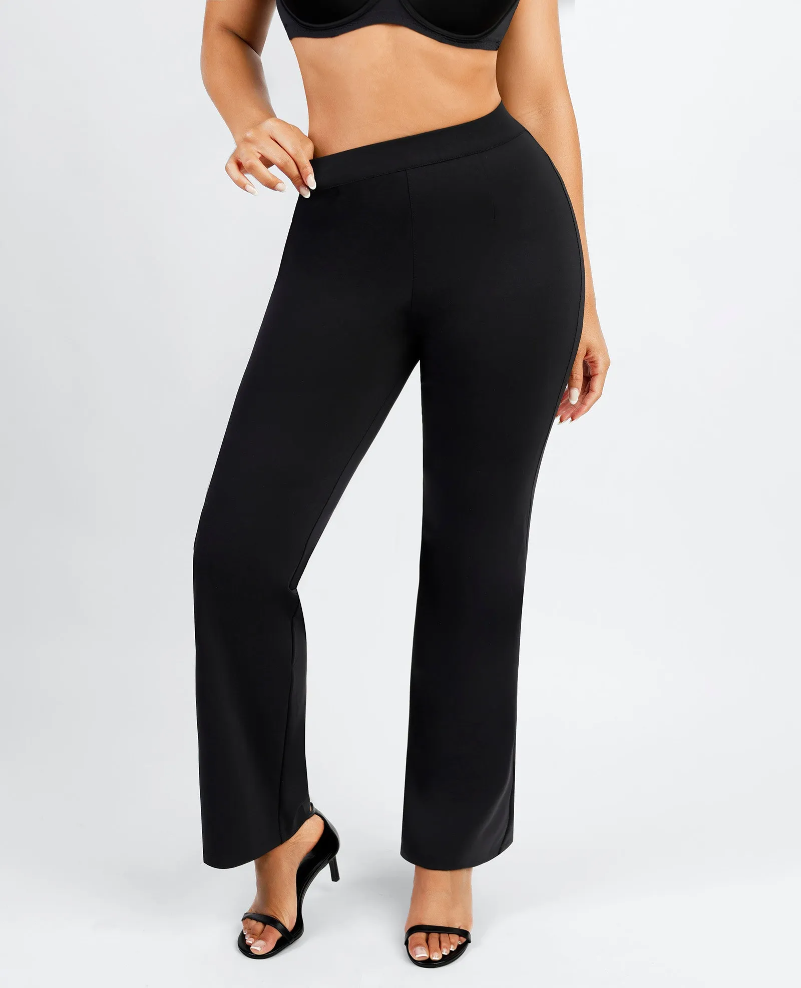 Larisa - High Waist Built-in Shaping Mesh Broek Met Rechte Pijp