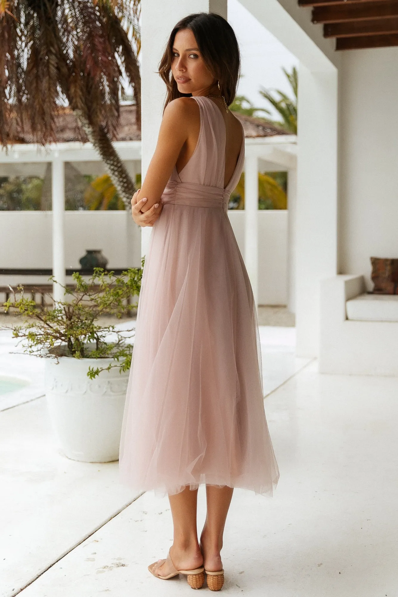 London Fog Maxi Dress Dusty Rose