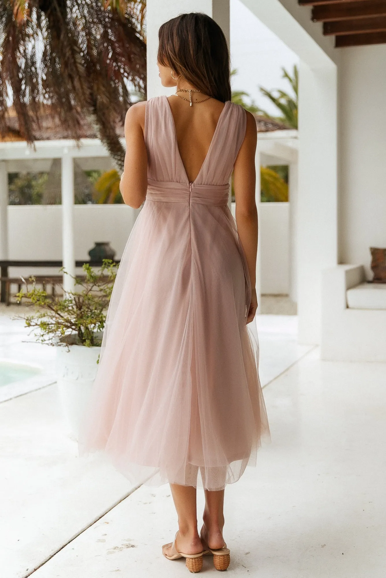 London Fog Maxi Dress Dusty Rose