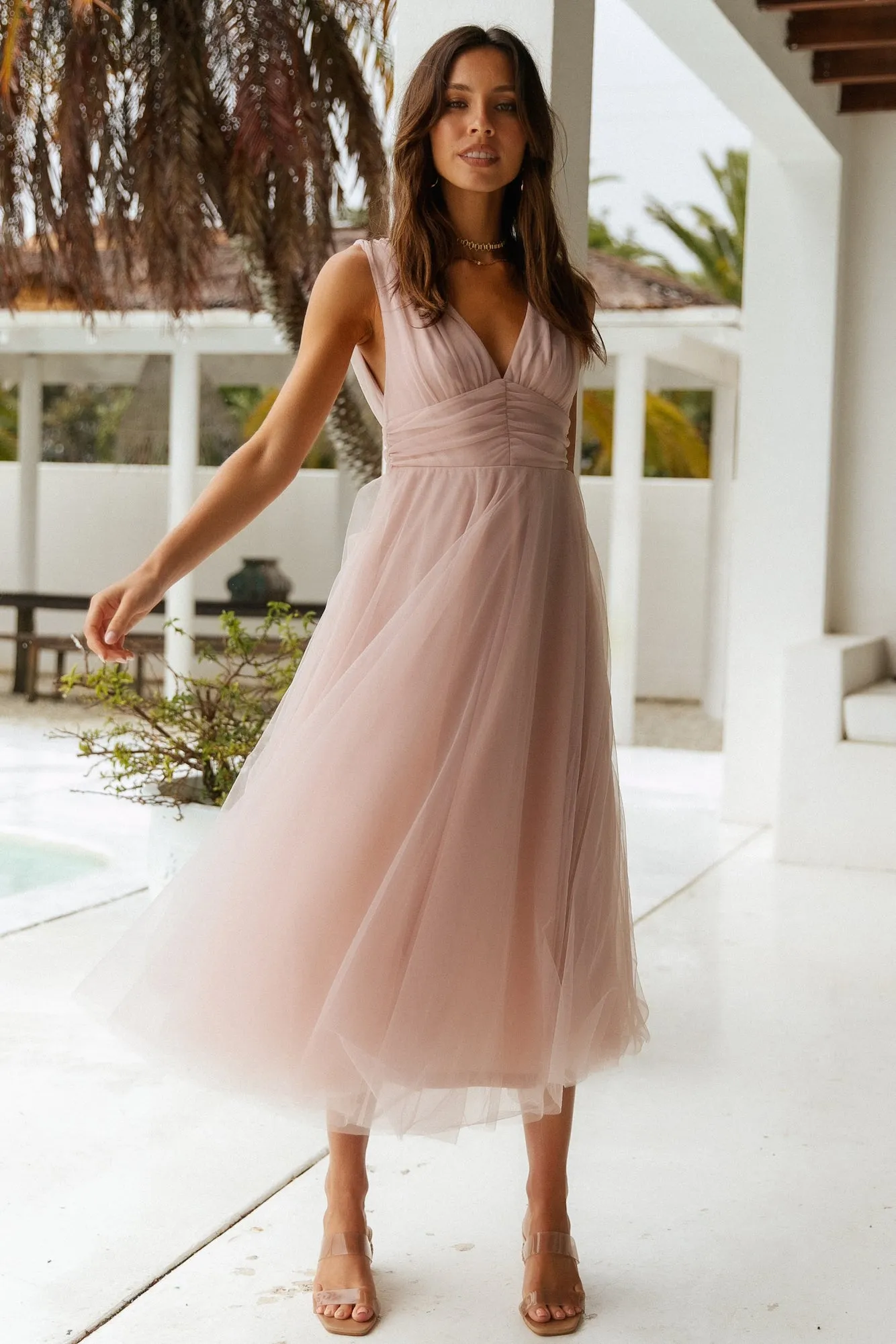 London Fog Maxi Dress Dusty Rose