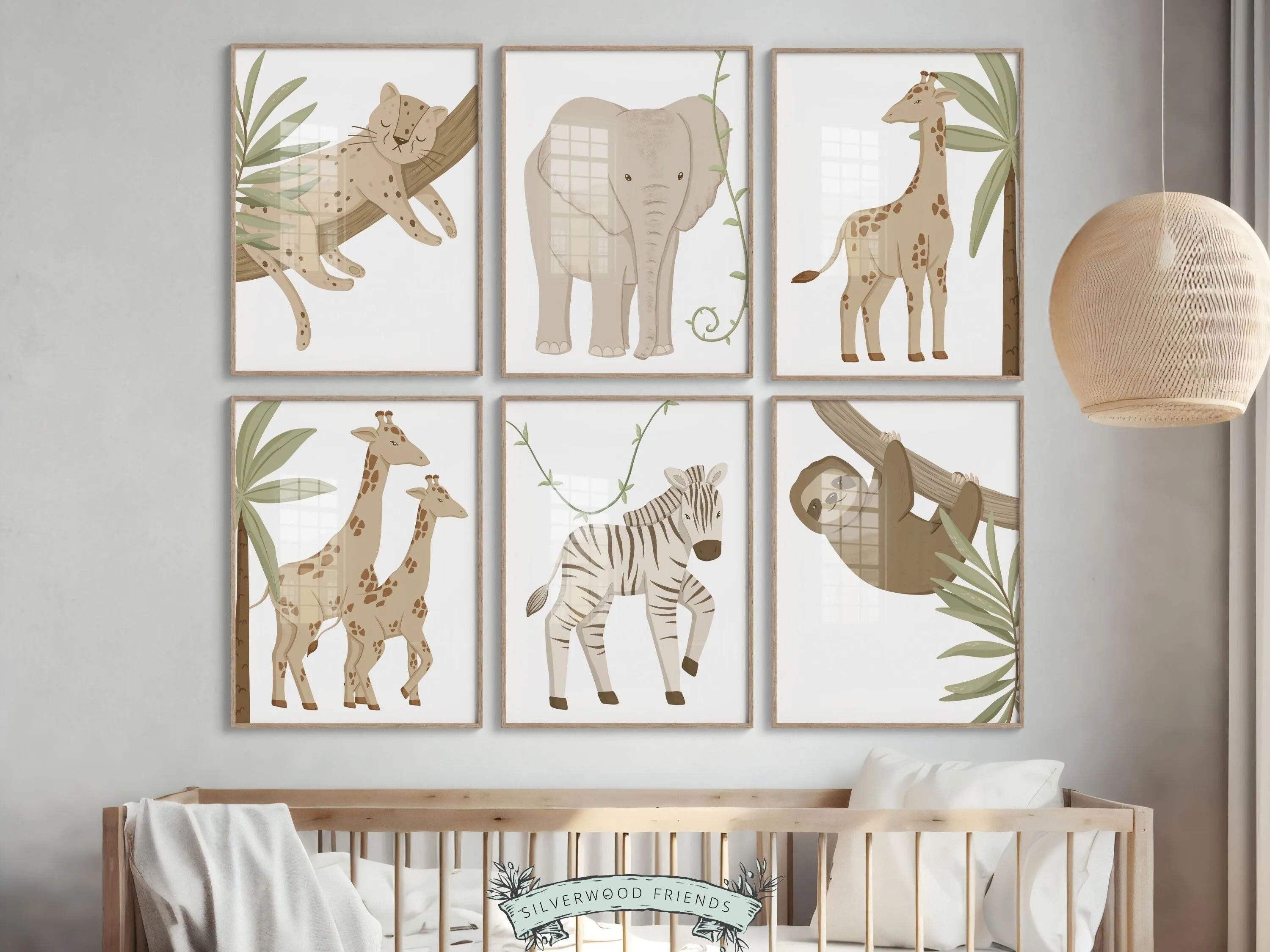 Neutral Safari Nursery Prints