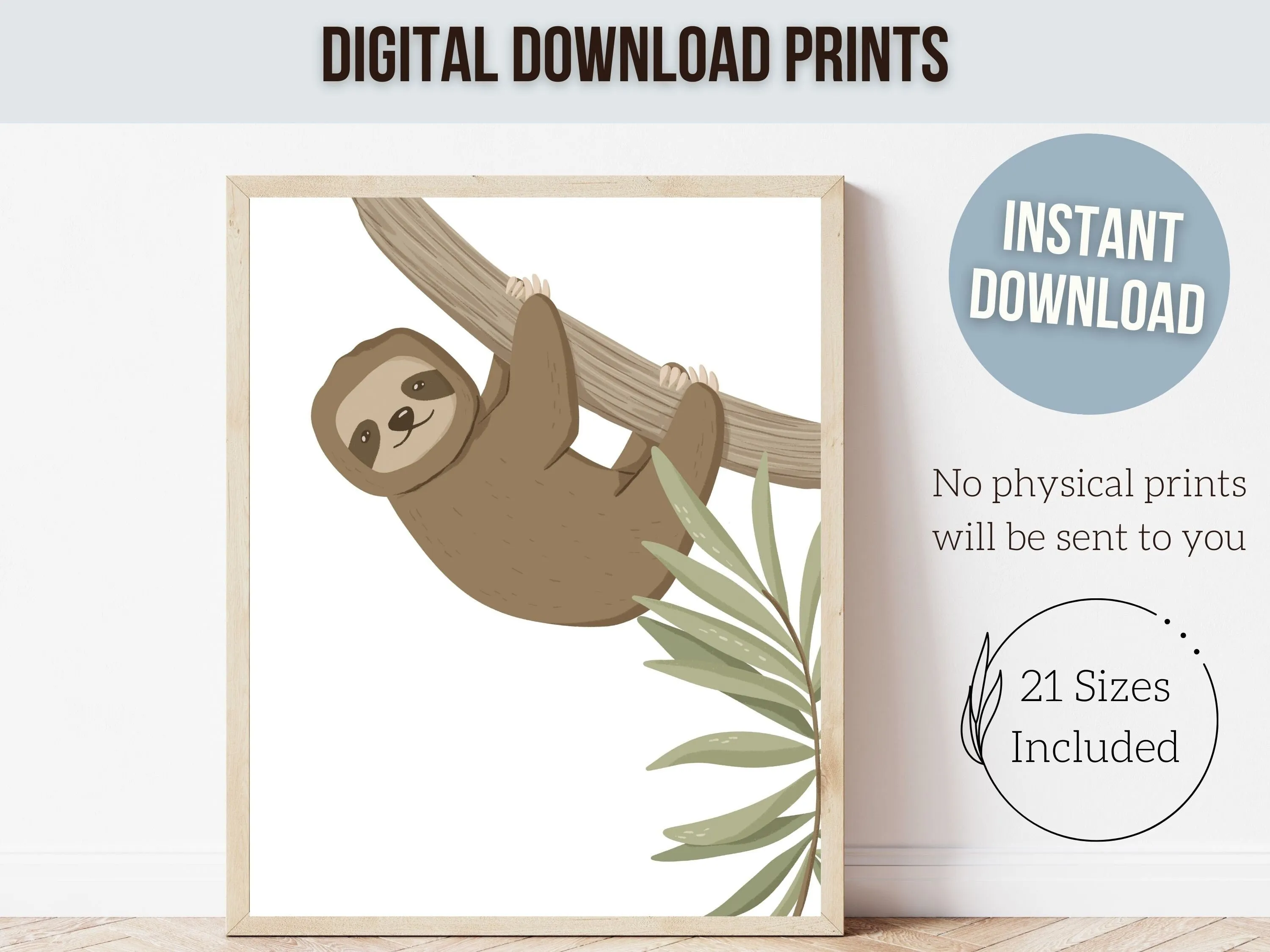 Neutral Safari Nursery Prints