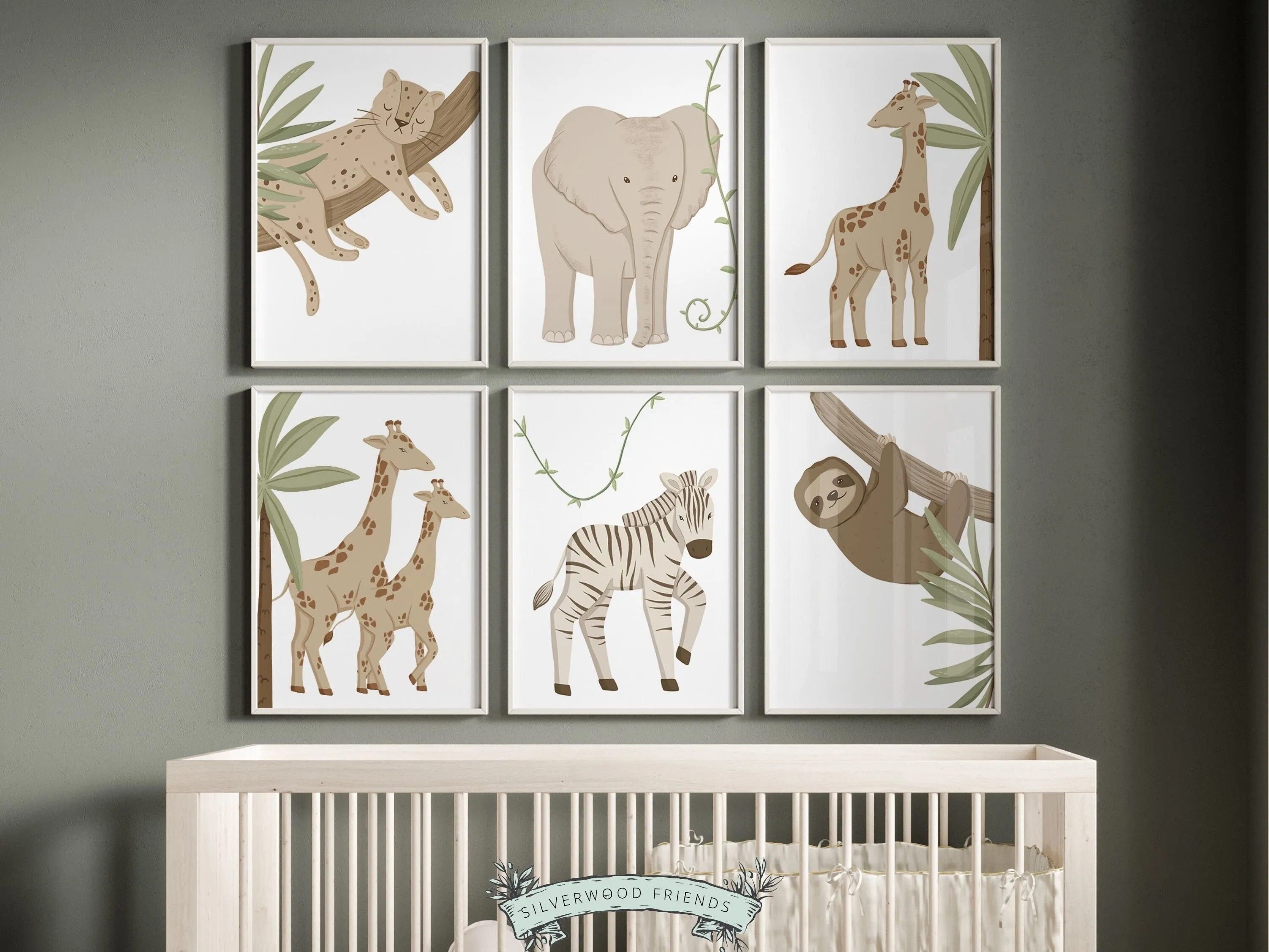 Neutral Safari Nursery Prints