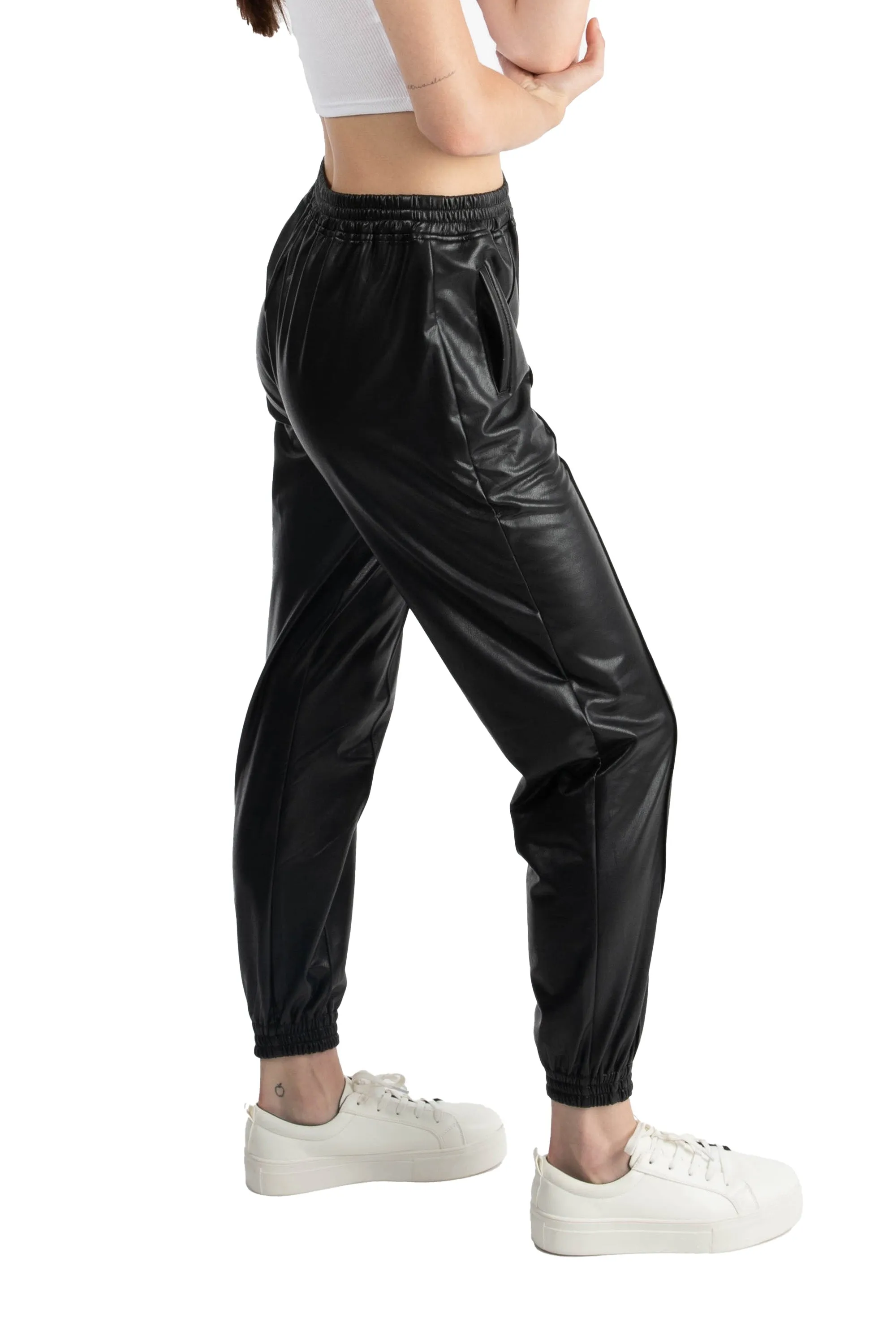 Pleather Jogger Pants