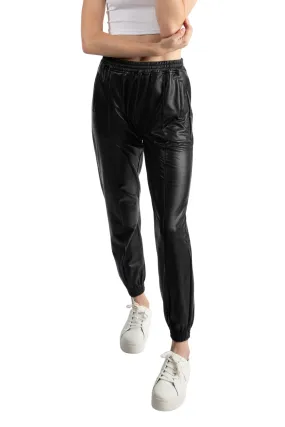 Pleather Jogger Pants