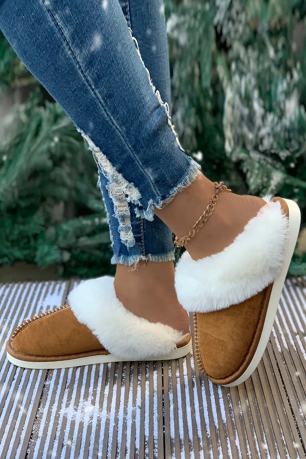 Plush Suede Winter Home Slippers