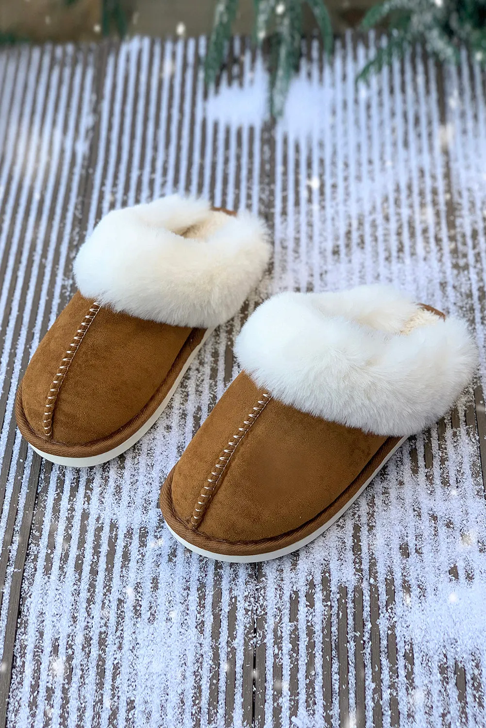 Plush Suede Winter Home Slippers