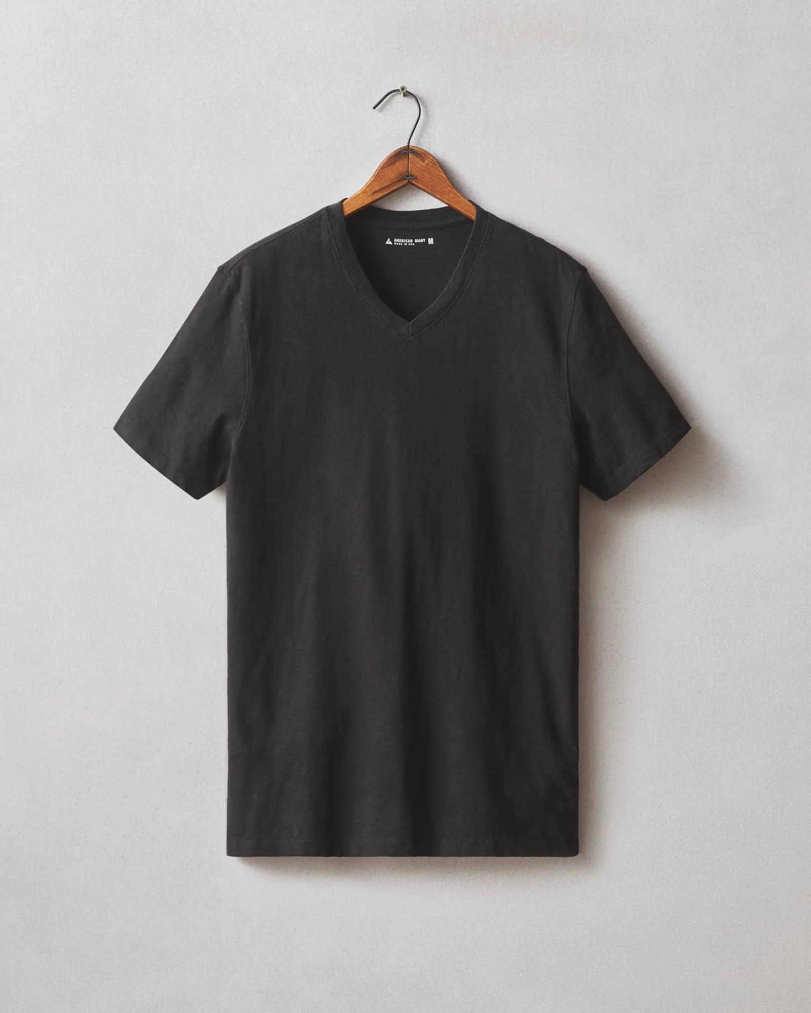 Premium Slub V-Neck Tee - Black