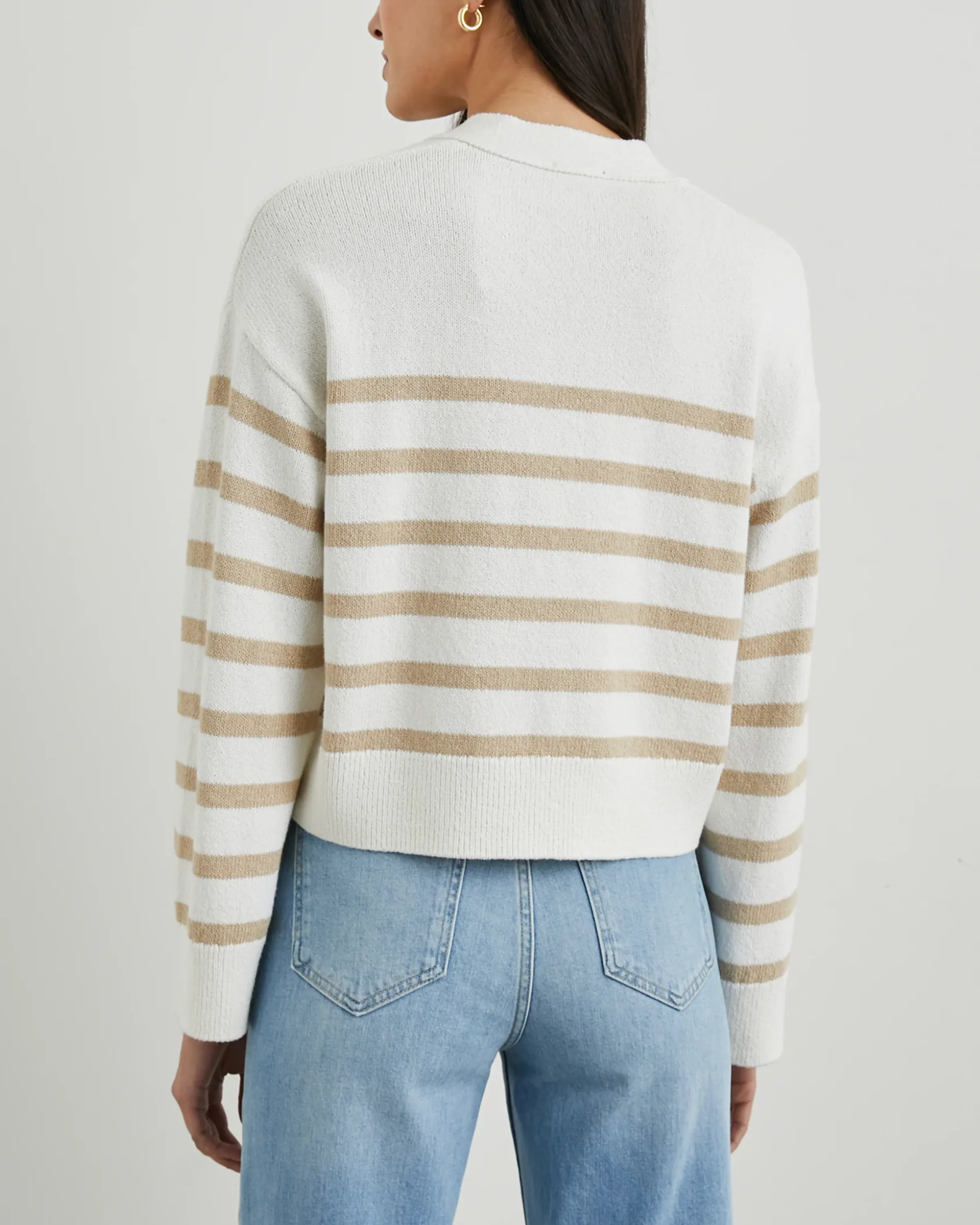 Rails Geneva Cardigan in Sand Stripe