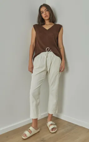 Ricita Chocolate Linen Knit Top