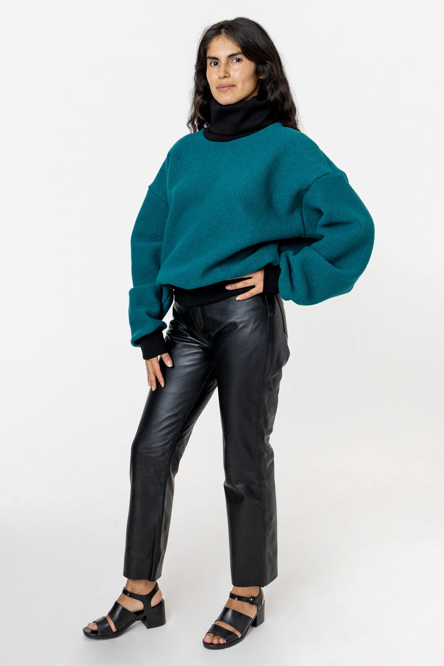 RWHR313 - Wool Turtleneck Sweater with Heavy Cotton Rib