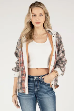 Sequin Overlay Plaid Jacket