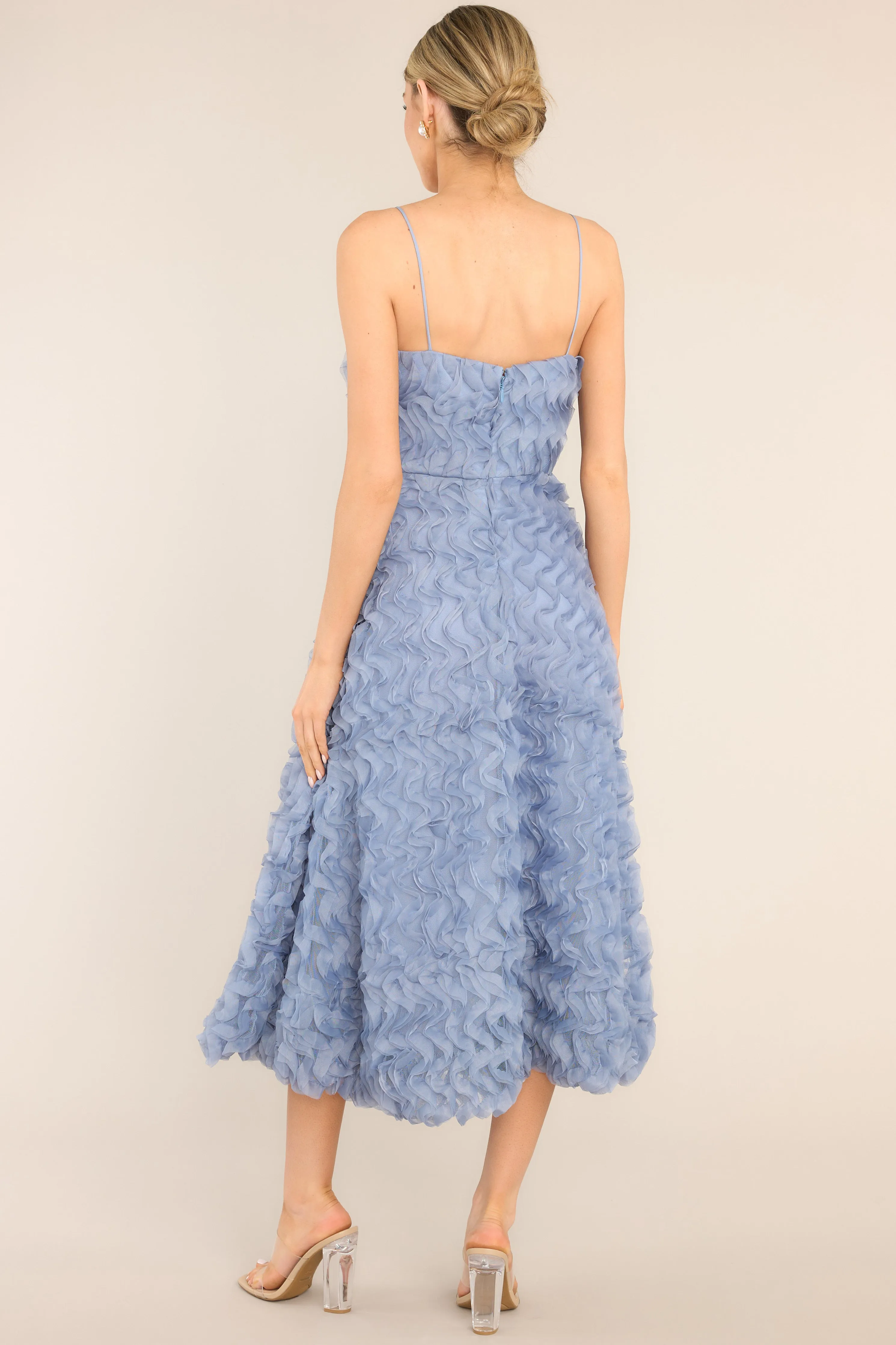 Spectacular Magic Dusty Blue Midi Dress