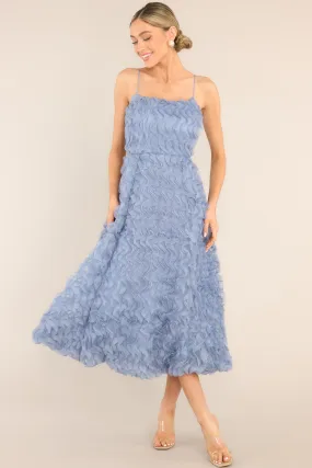 Spectacular Magic Dusty Blue Midi Dress