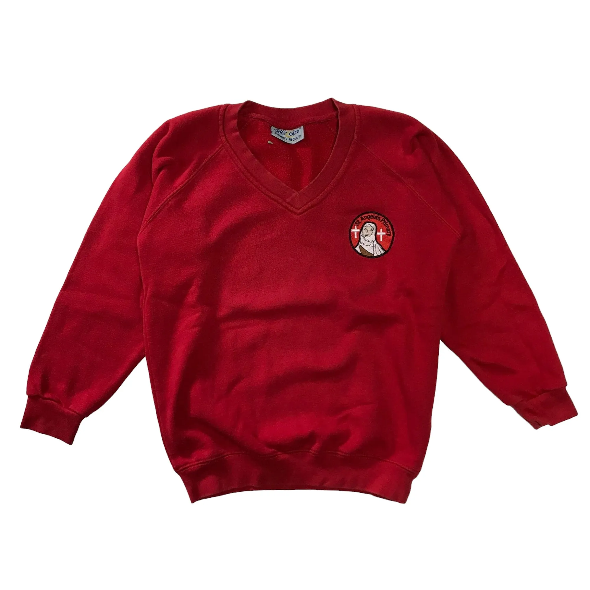 *St Angelas Primary red V-neck sweatshirt