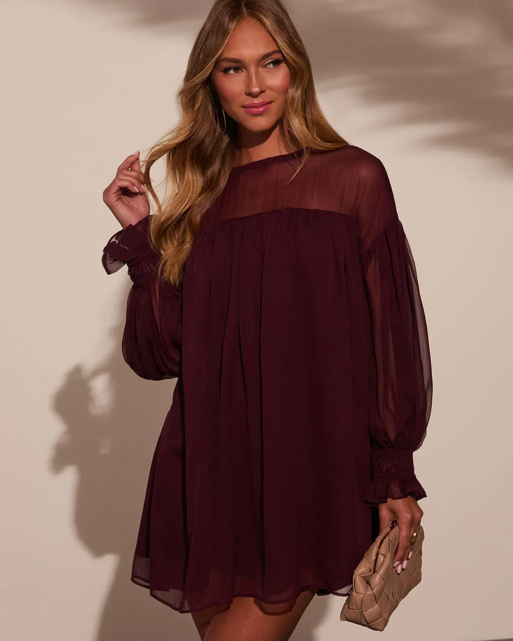 Sweet Soirée Chiffon Shift Mini Dress