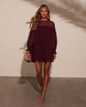 Sweet Soirée Chiffon Shift Mini Dress