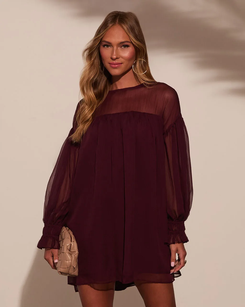 Sweet Soirée Chiffon Shift Mini Dress