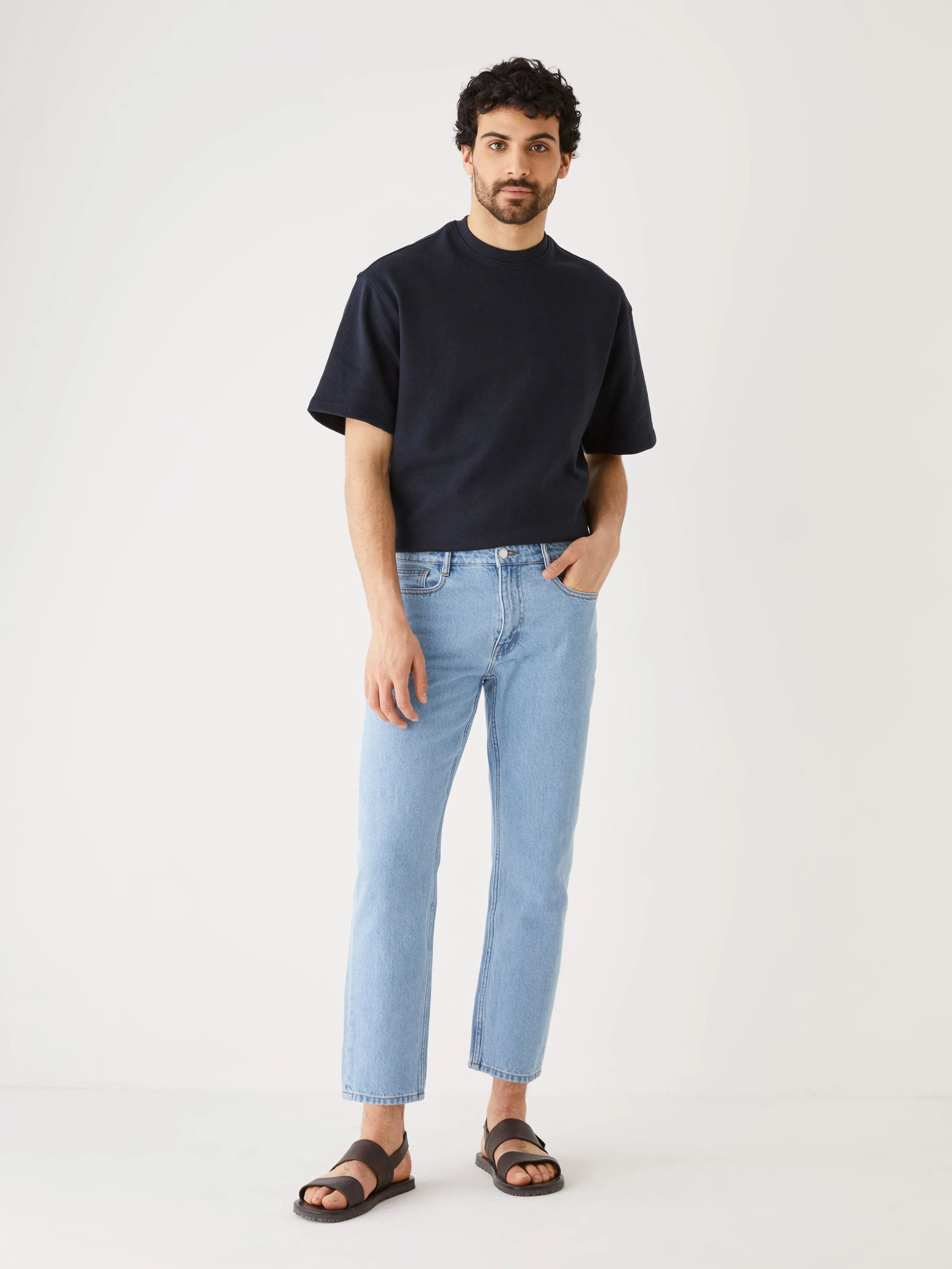 The Slim Fit Hemp Jean in Washed Blue