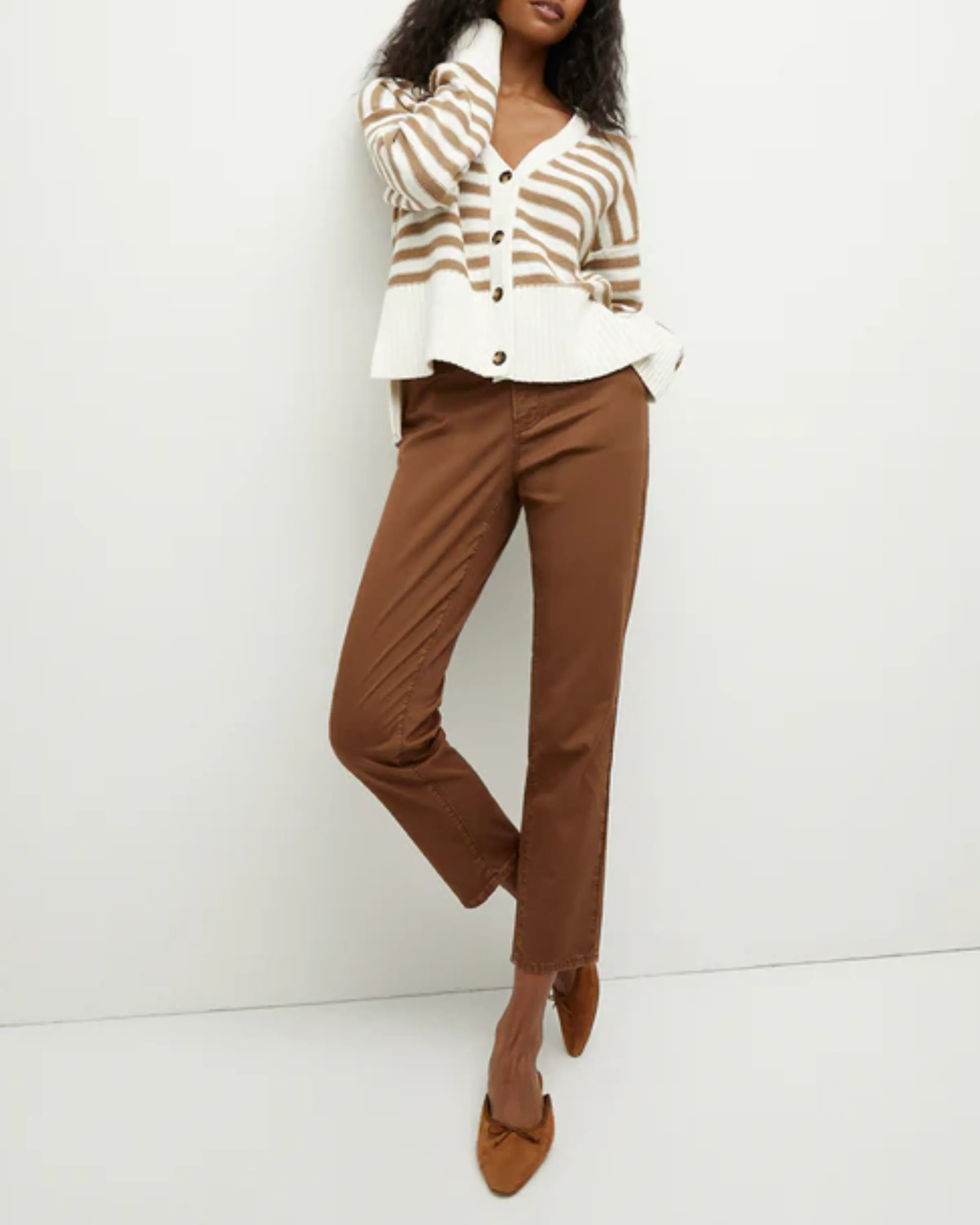 Veronica Beard Saylor Cardigan in White Khaki