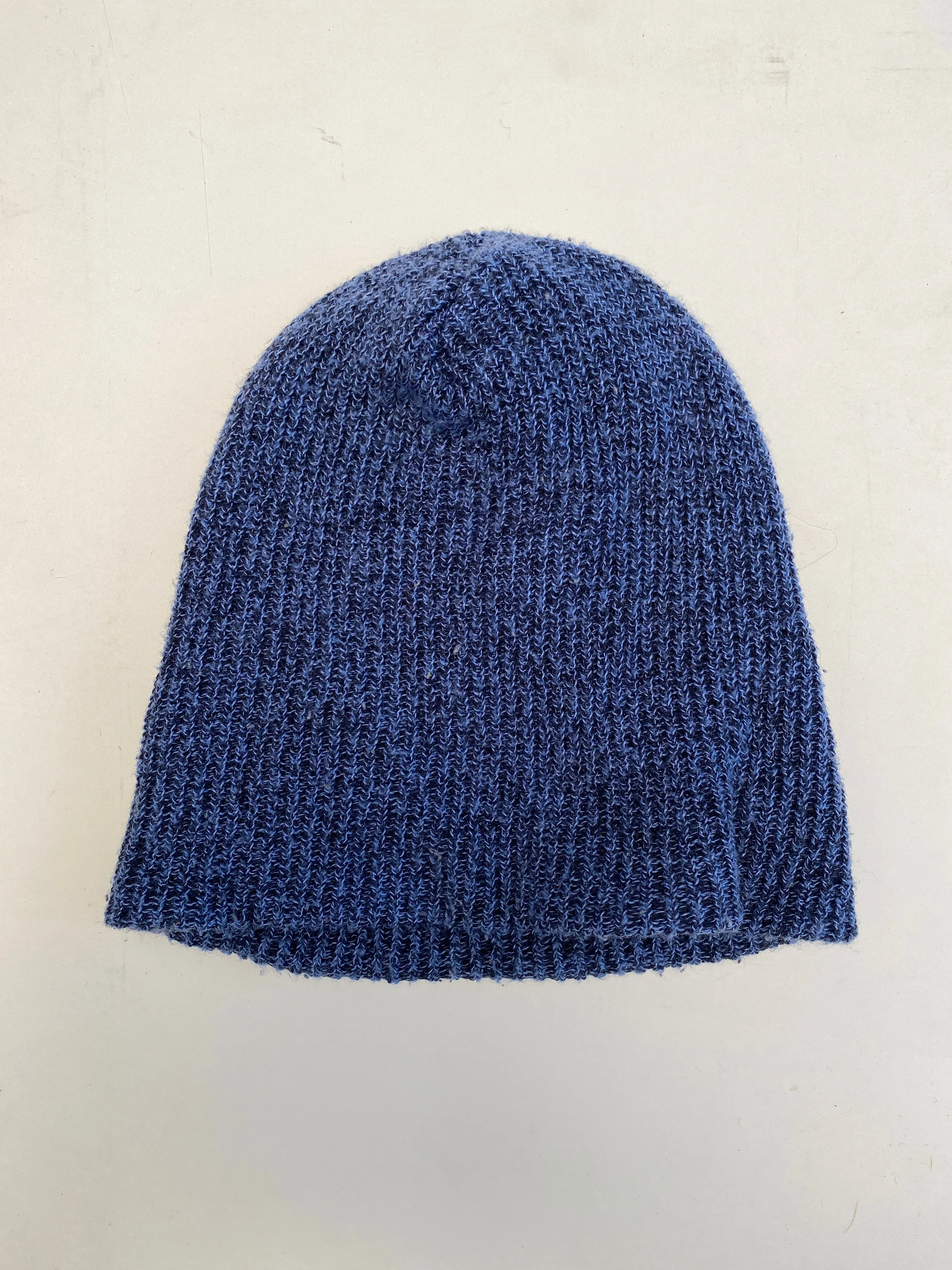 Vintage Blue Knit Slouchy Winter Ski Hat Beanie