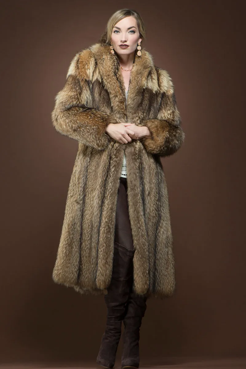 Vintage Tanuki Mid-Length Fur Coat