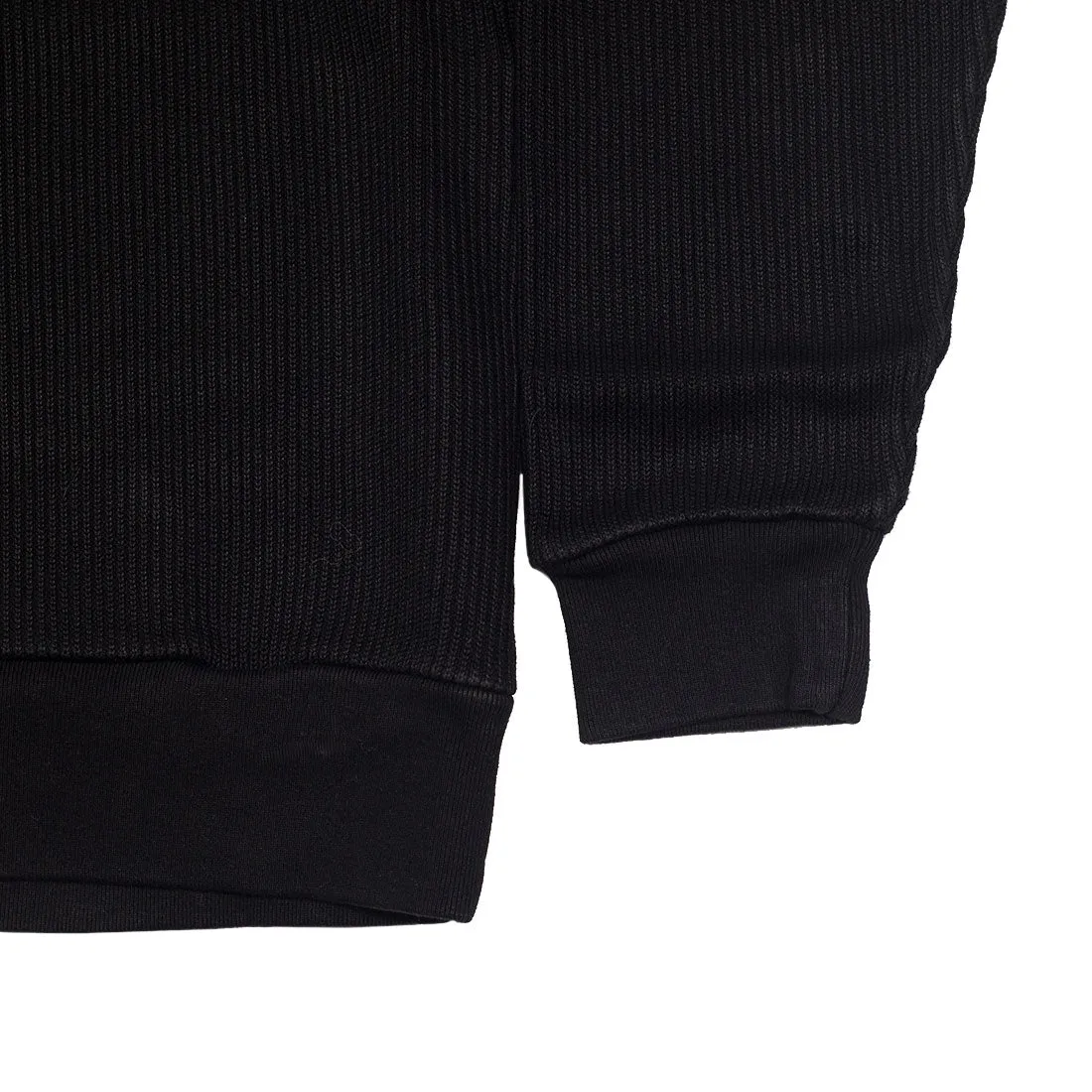 Wide-wale ribbed cotton turtleneck in black