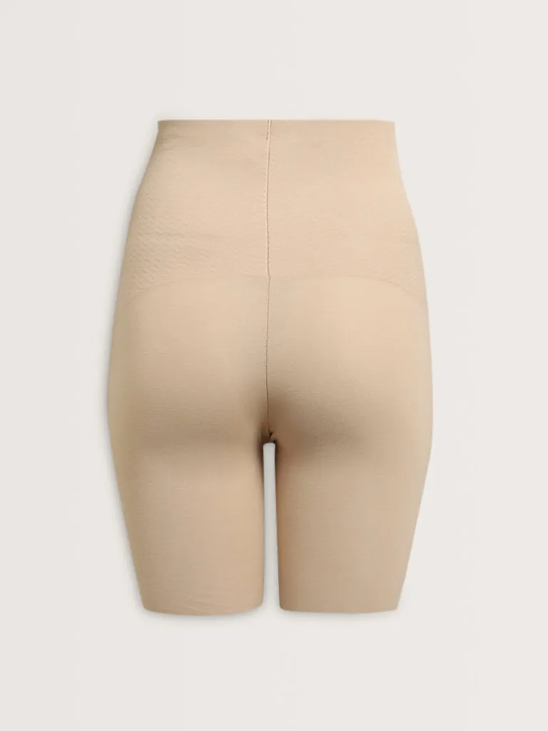 Wunderlove Beige Cotton Blend Shaping Shorts