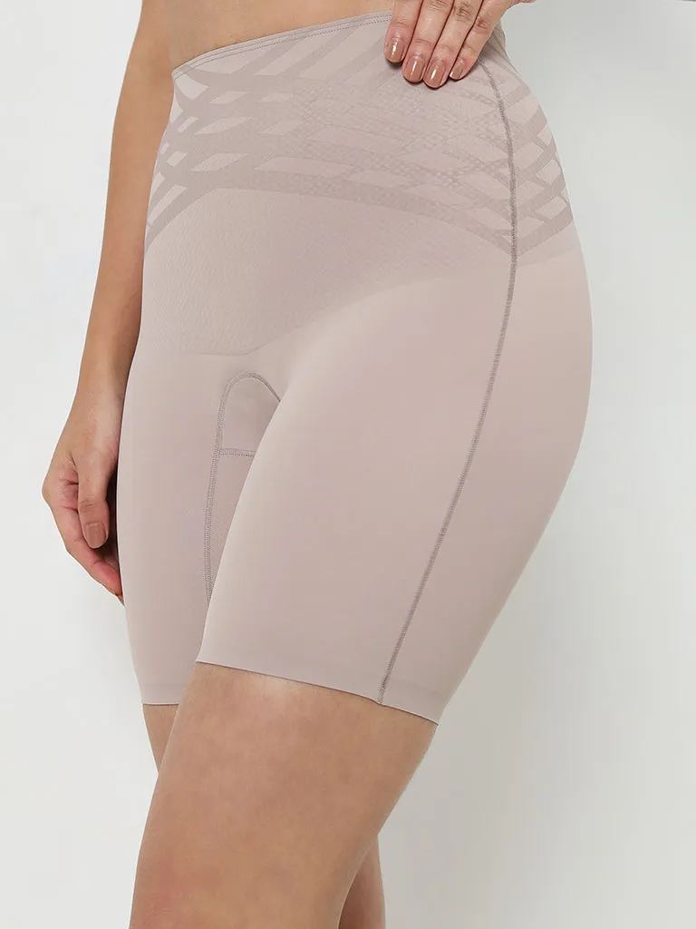 Wunderlove Light Mauve Abstract Design Shadow Shaping Shorts